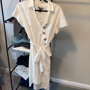 White midi dress